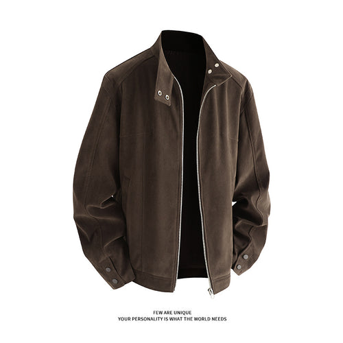 Herren Freizeitjacke aus weichem Kunstleder mit praktischem Kragen und Reißverschluss Echoarchiv