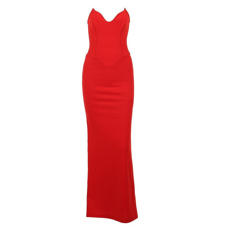 Damen Elegantes Abendkleid mit herzförmigem Ausschnitt und schwingendem Saum Echo Archiv