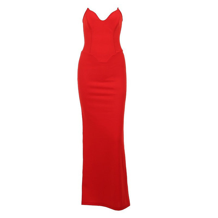 Damen Elegantes Abendkleid mit herzförmigem Ausschnitt und schwingendem Saum Echo Archiv