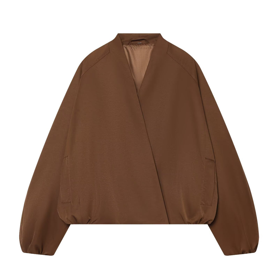 Damen Cropped Kimono-Jacke mit überschnittenen Ärmeln und elastischem Bund Echo Archiv