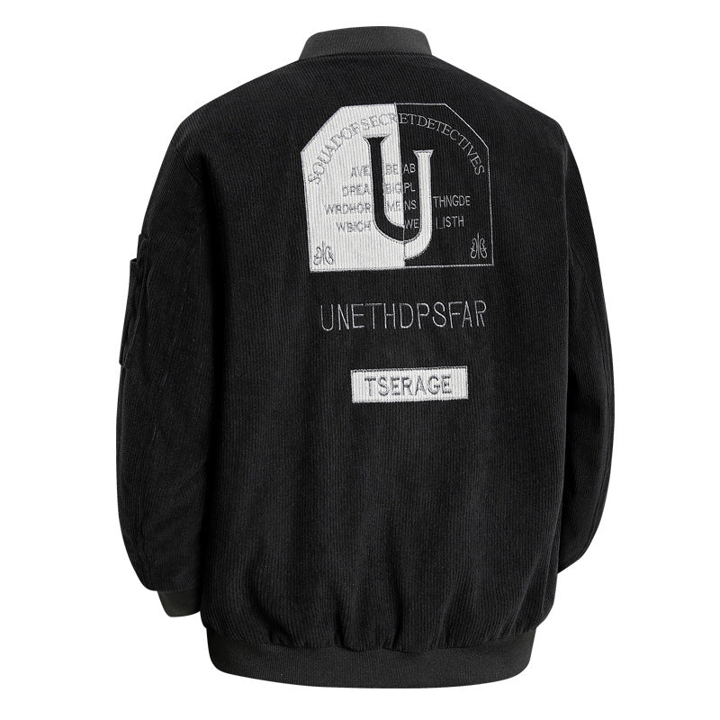 Herren Modische Bomberjacke mit Stickerei Echo Archiv