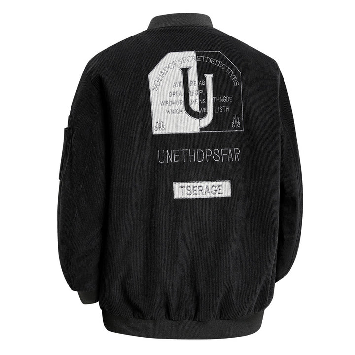 Herren Modische Bomberjacke mit Stickerei Echo Archiv