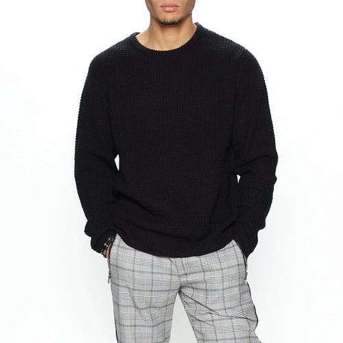 Herren lässiger Strickpullover mit weitem Schnitt und atmungsaktiver Struktur Echoarchiv