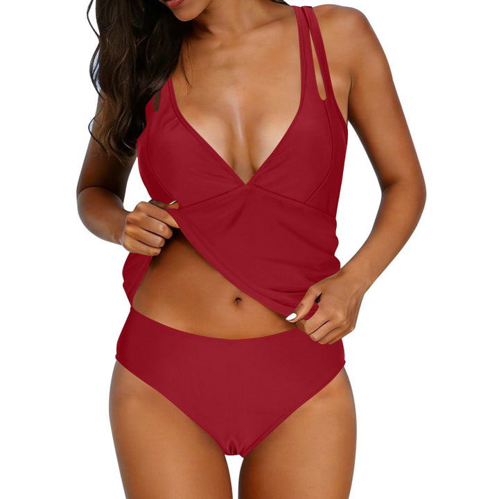 Damen Tankini-Set mit verstellbaren Trägern und raffiniertem V-Ausschnitt Echo Archiv