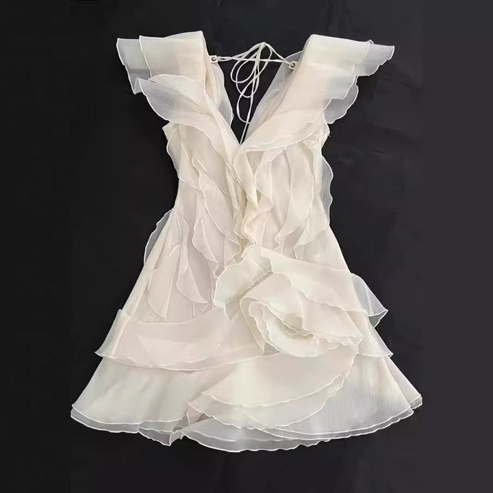Damen Off-Shoulder Minikleid mit voluminösen Rüschen Echo Archiv