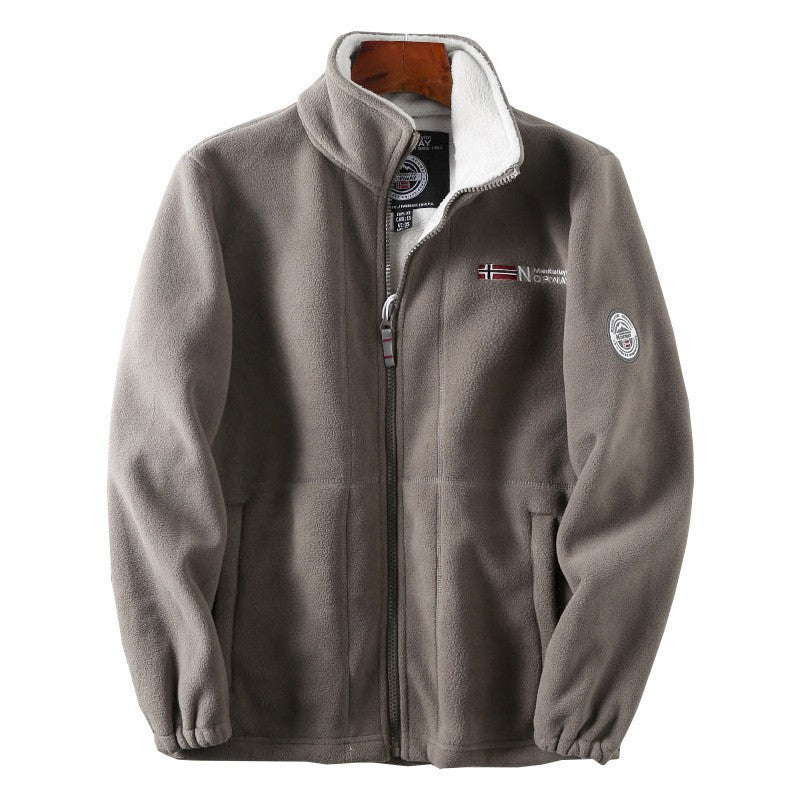 Herren Fleecejacke mit Stehkragen, durchgehendem Reißverschluss und Teddy-Innenfutter Echo Archiv