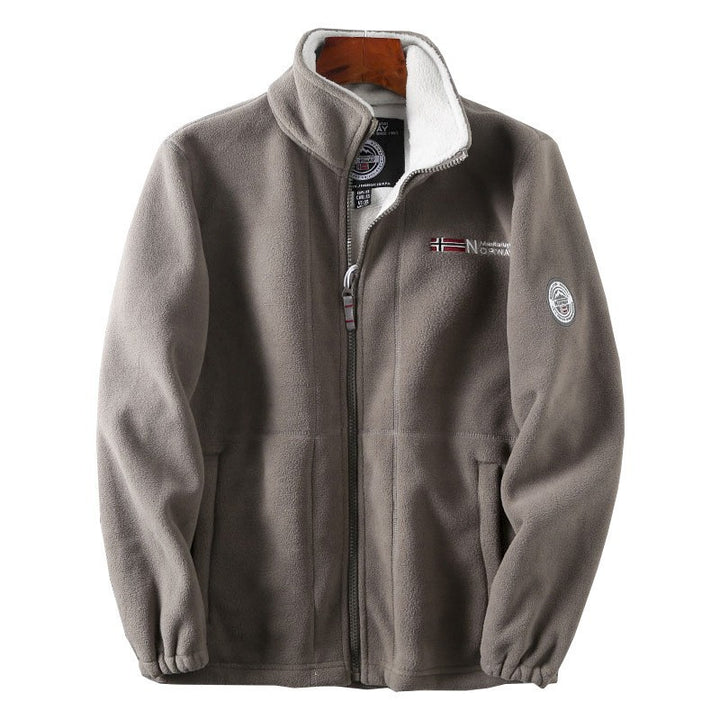 Herren Fleecejacke mit Stehkragen, durchgehendem Reißverschluss und Teddy-Innenfutter Echo Archiv