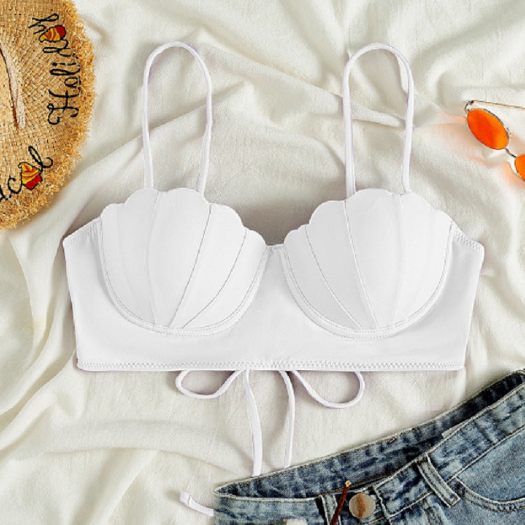 Damen Bikinioberteil mit strukturierter Muschel-Optik und elegantem Knoten Echo Archiv