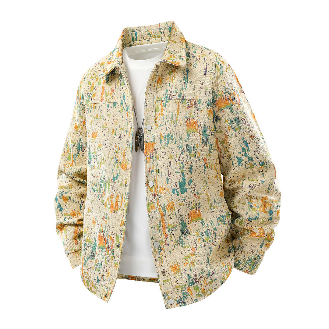 Herren Kunstvolle und lässige Jacke mit Patchwork-Design Echoarchiv