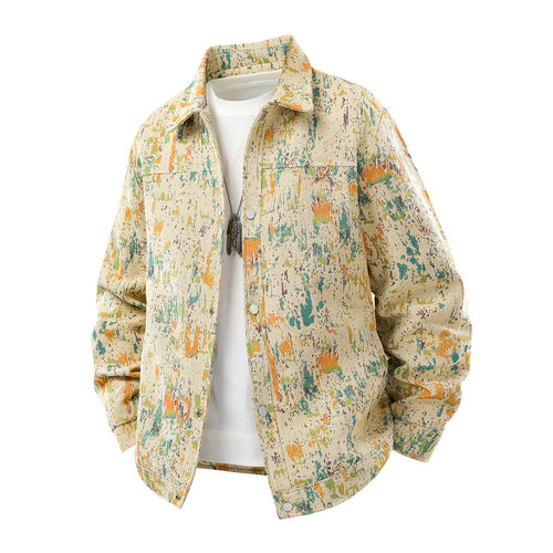 Herren Kunstvolle und lässige Jacke mit Patchwork-Design Echoarchiv