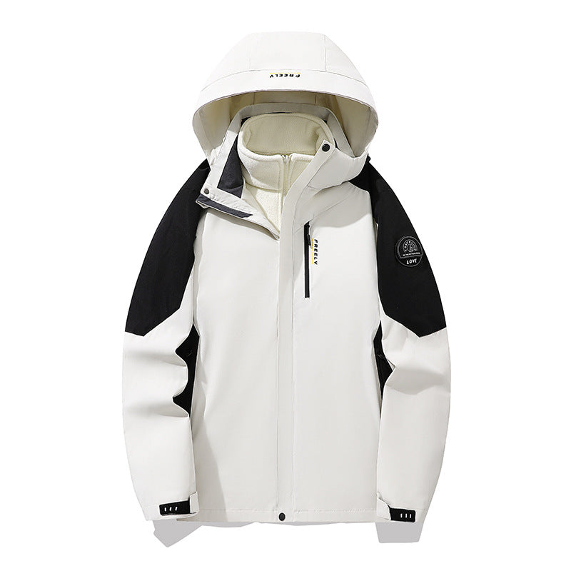 Herren nicht wasserdichte dreiteilige Winterjacke mit abnehmbarem Kapuze und Fleece-Innenjacke – Marzano