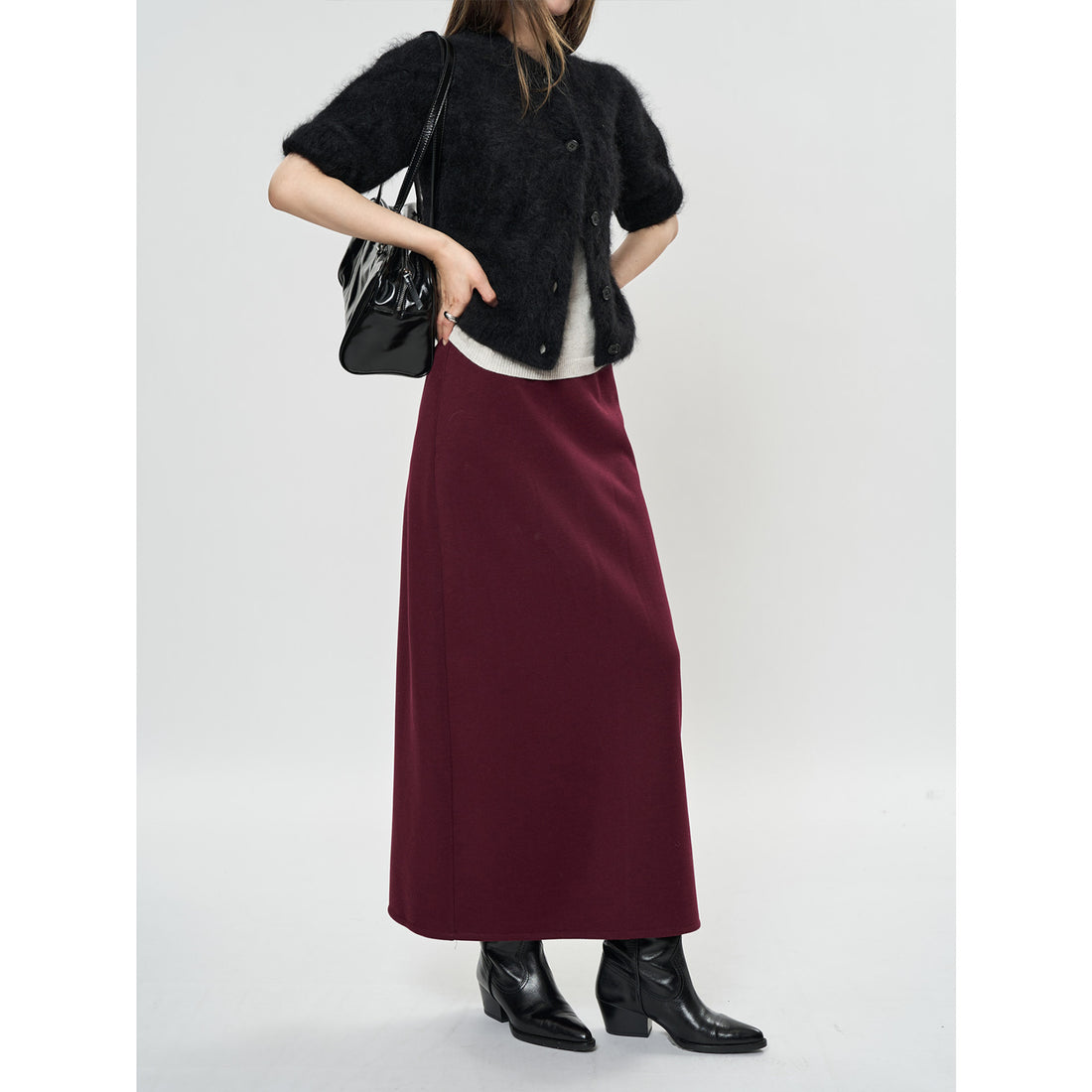 Damen Midirock in geradem Fall aus elastischem Jersey Echoarchiv