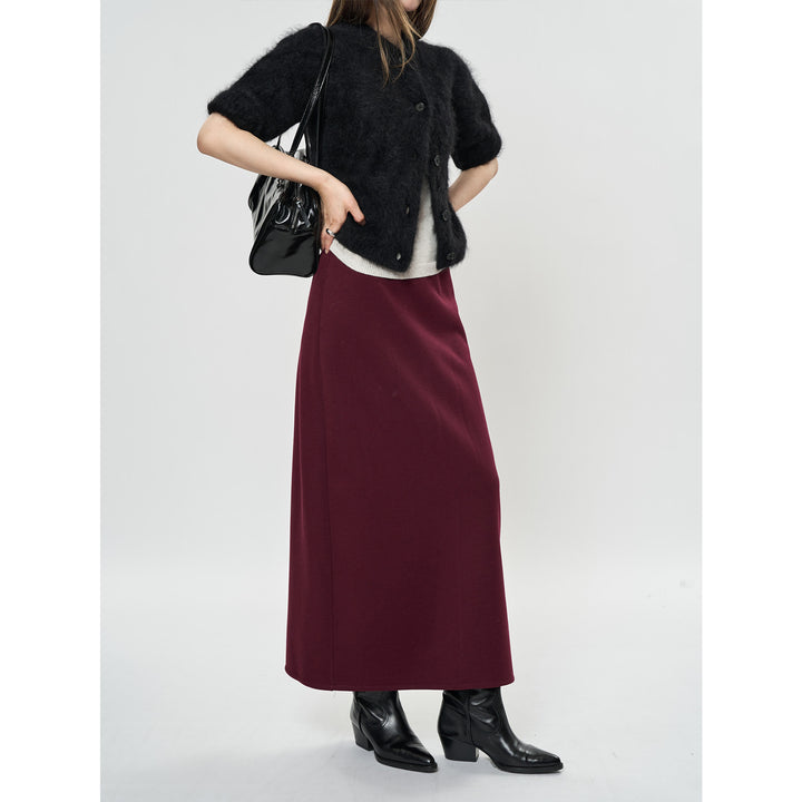 Damen Midirock in geradem Fall aus elastischem Jersey Echoarchiv