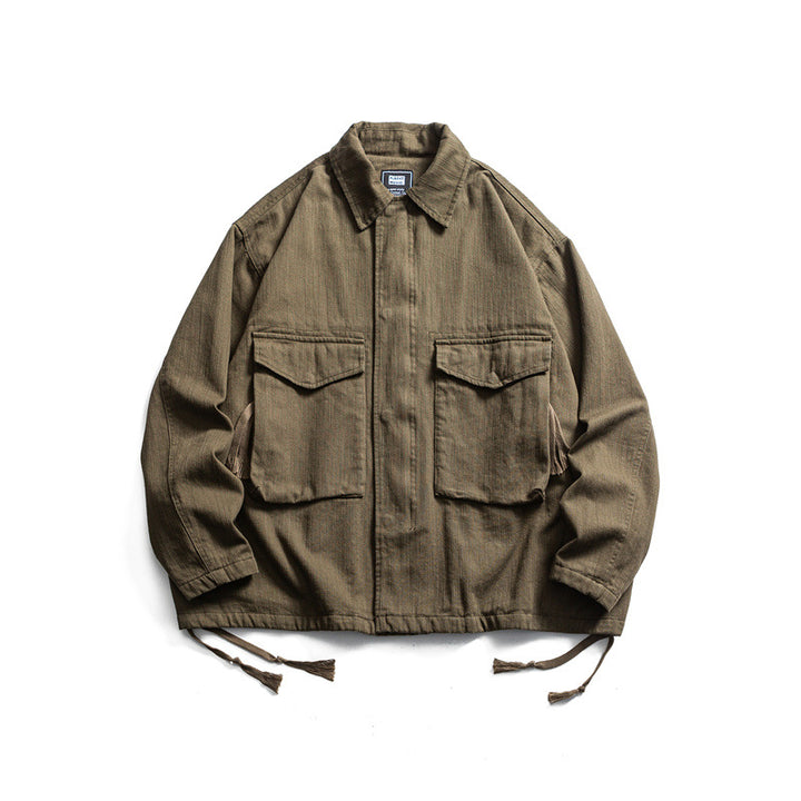 Herren Boxy-Utility-Blousonjacke aus Canvas mit aufgesetzten Pattentaschen und Kordelzugsaum Echoarchiv