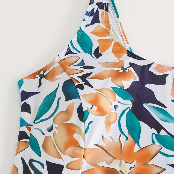 Damen Badeanzug Set mit floralem Design und leichtem Rock Echo Archiv