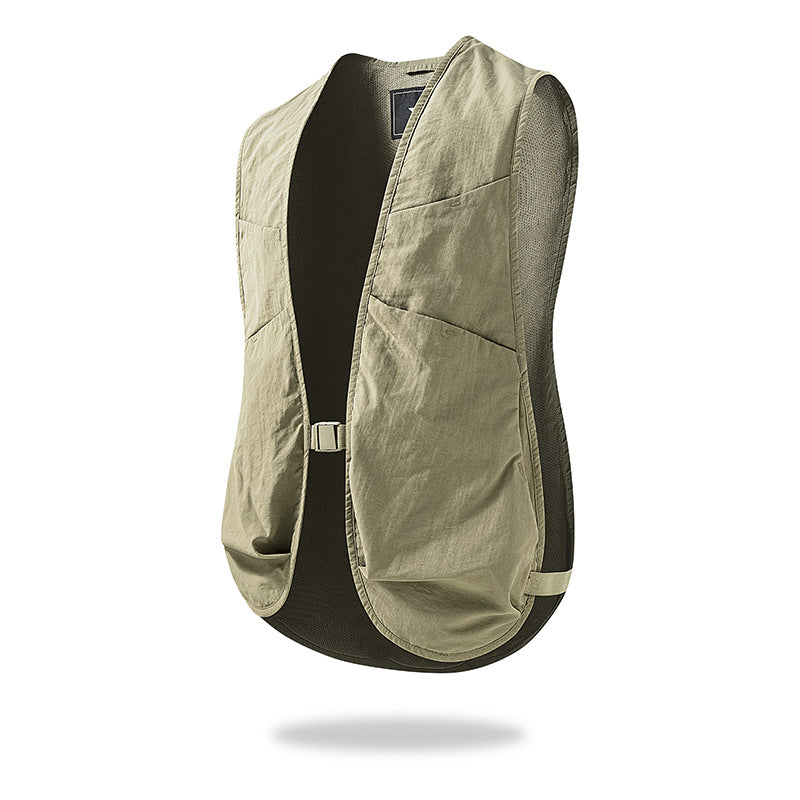Unisex Leichte Utility-Weste mit Mesh-Rücken und Mehrfachfronttaschen – Marzano