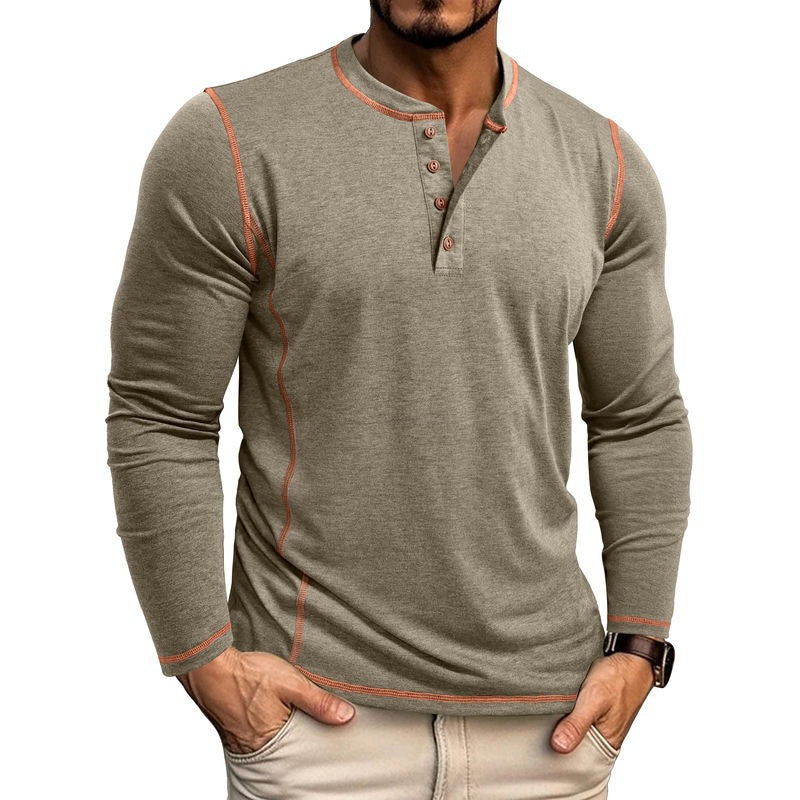 Herren Langarmshirt mit Knopfleiste Echoarchiv