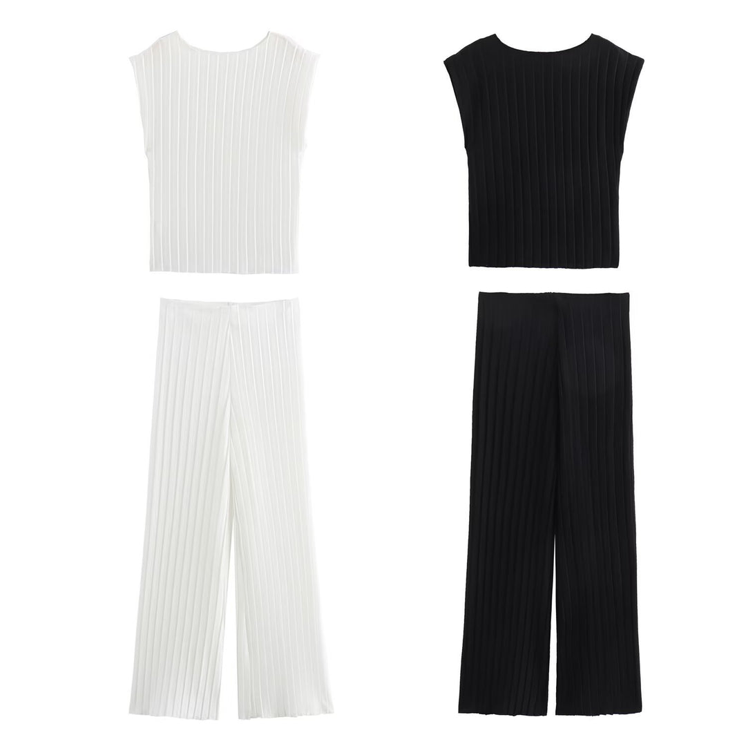 Damen Plissierte Hochwasserhose Echo Archiv