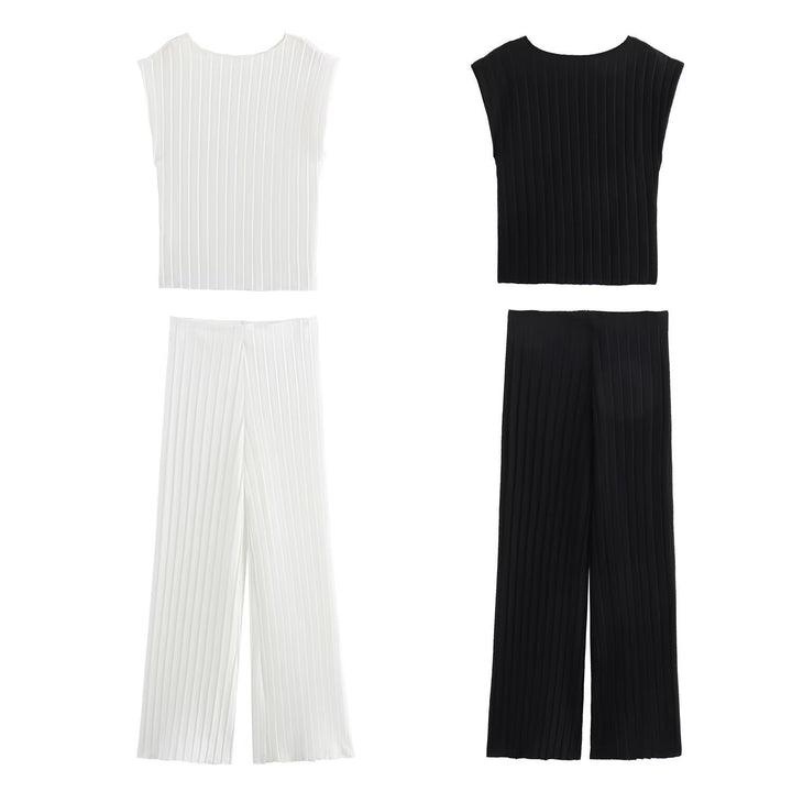 Damen Plissierte Hochwasserhose Echo Archiv