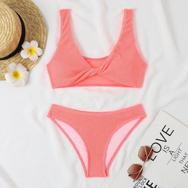 Damen Bikini-Set mit Twist-Design und hohem Taillenbund Echo Archiv