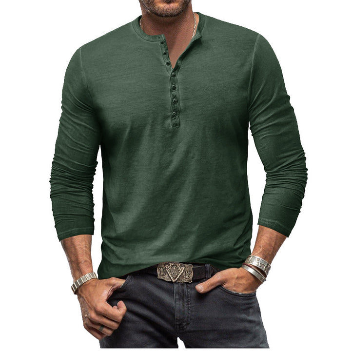 Herren Langarm-Hemd im Henley-Stil Echoarchiv