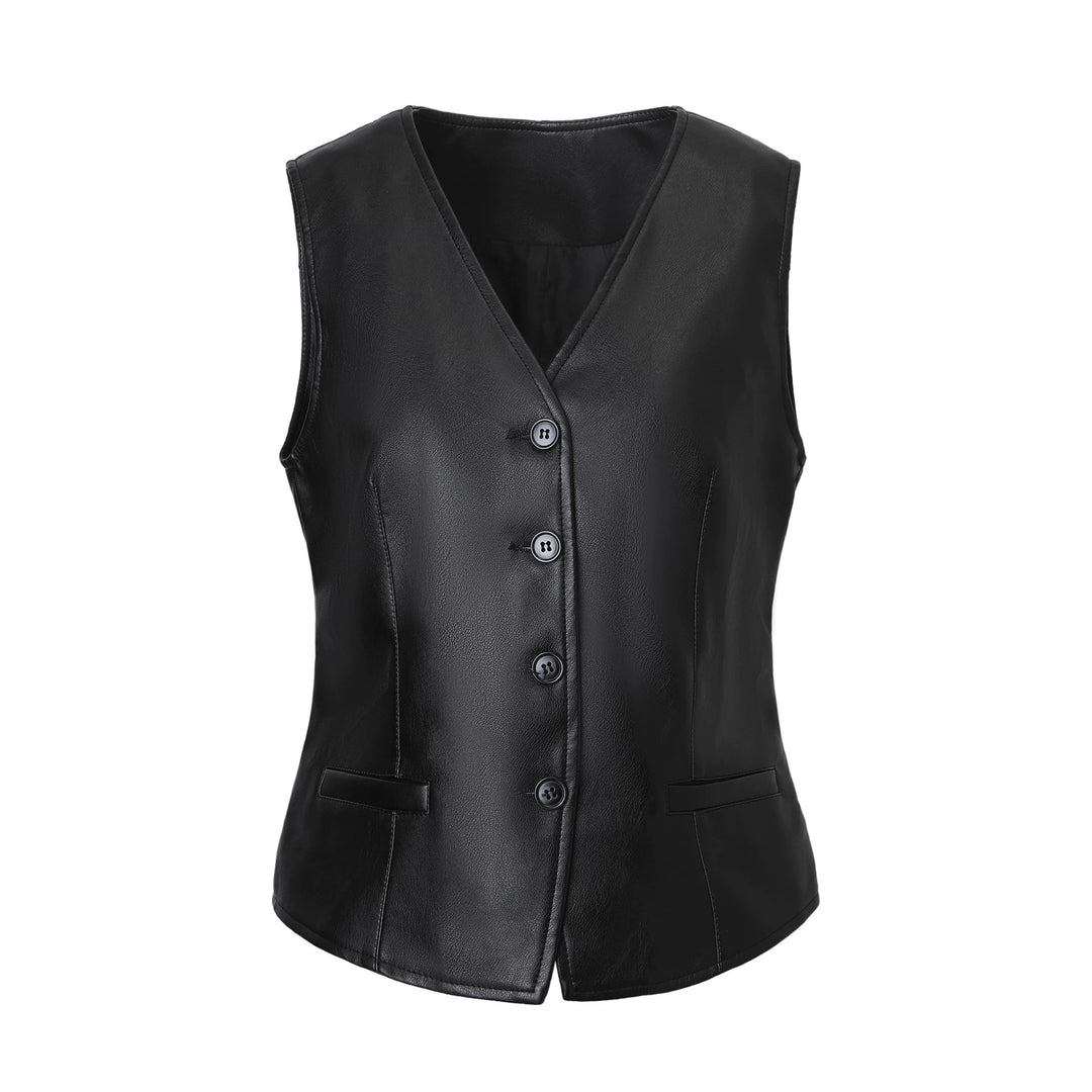 Damen Elegante Kunstlederweste Echo Archiv