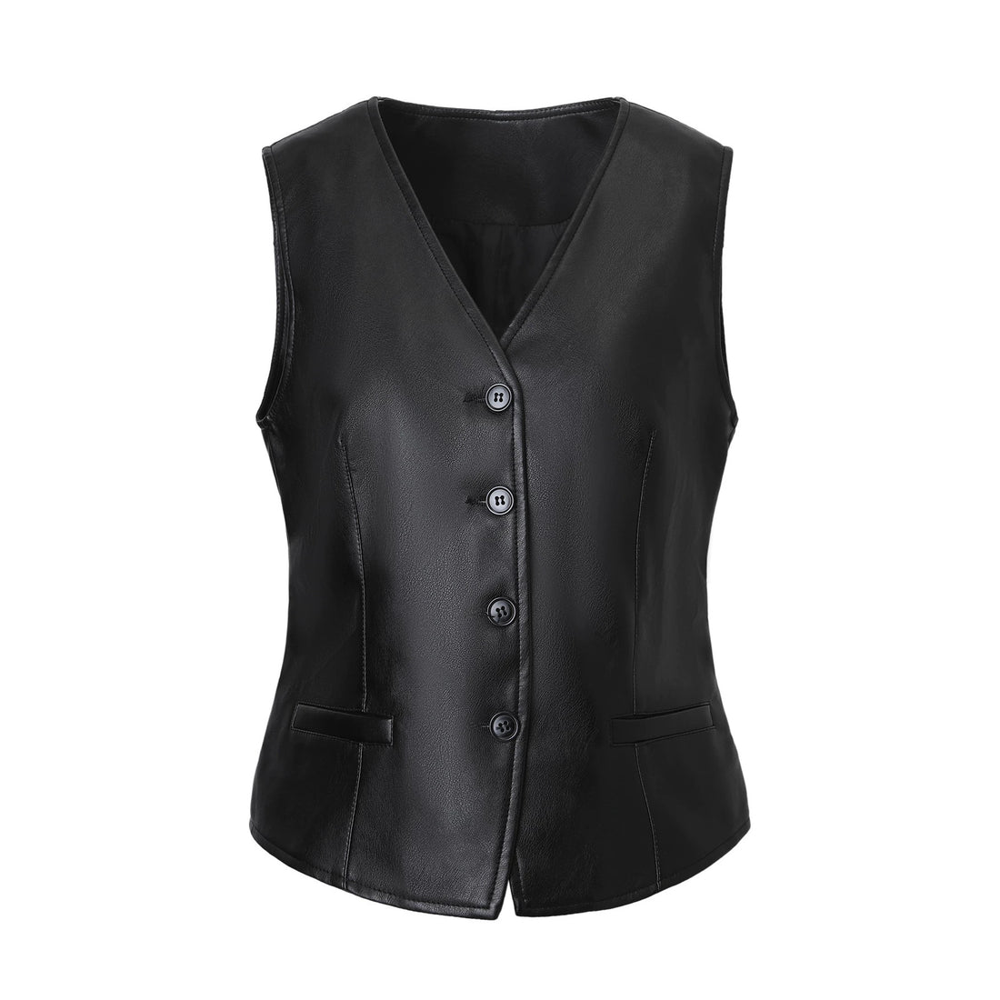 Damen Elegante Kunstlederweste – Célinea