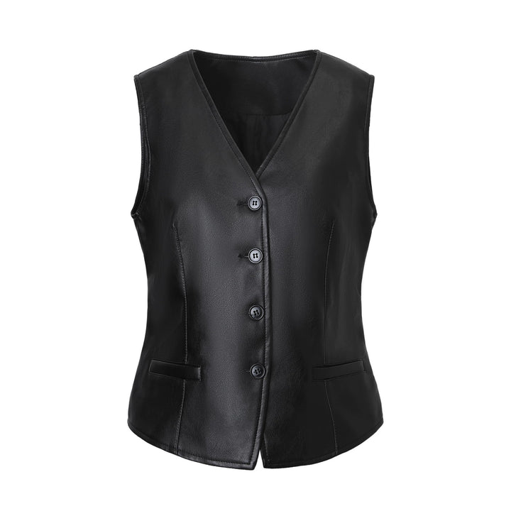Damen Elegante Kunstlederweste Echo Archiv
