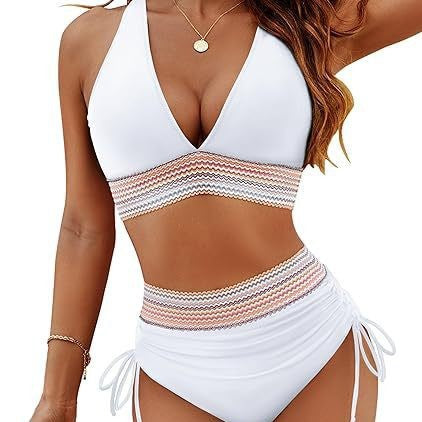 Damen Hochtaillierter Bikini mit schickem Cut-Out und verstellbaren Trägern Echoarchiv