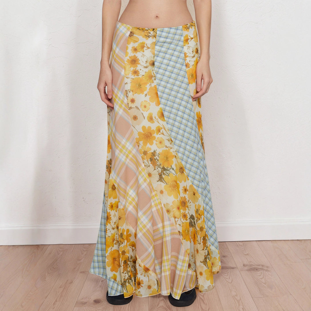 Damen Maxirock mit floralem Design und verspielten Farben Echo Archiv