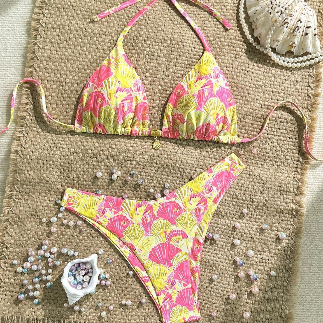 Damen Triangel-Bikini mit floralen Mustern Echo Archiv