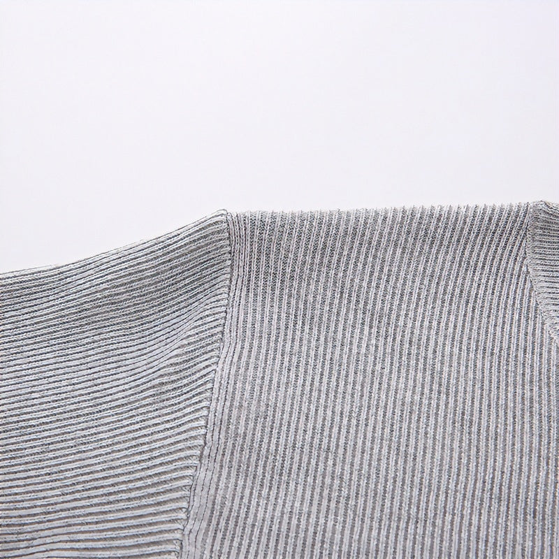 Unisex Oversized Rippen-Henley-Pullover mit verlängertem Rückensaum und 3-Knopf-Leiste Echoarchiv