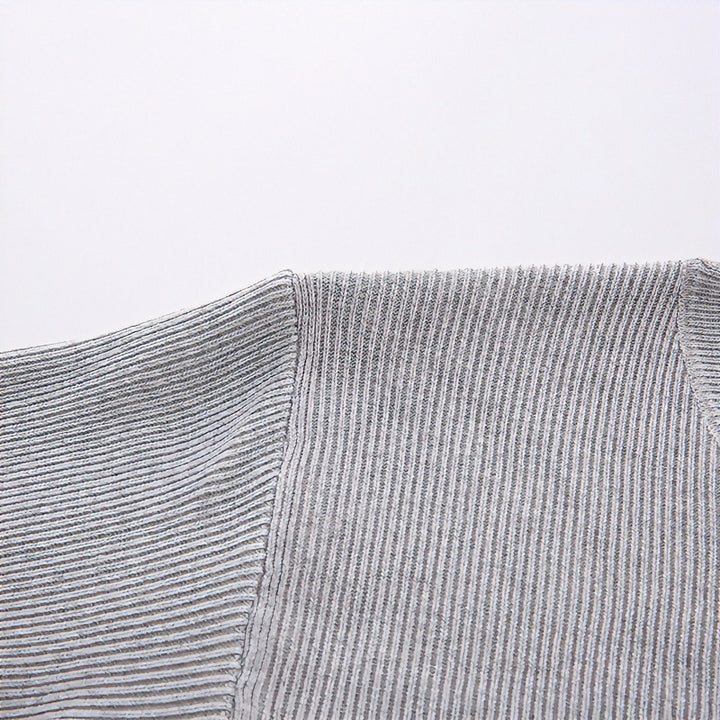 Unisex Oversized Rippen-Henley-Pullover mit verlängertem Rückensaum und 3-Knopf-Leiste Echoarchiv