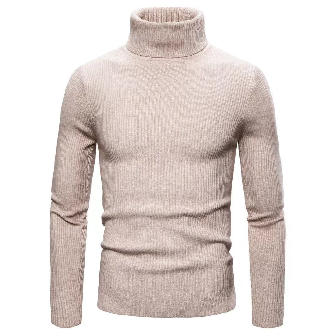 Herren hochwertiger Rollkragenpullover aus feinem Rippstrick Echoarchiv