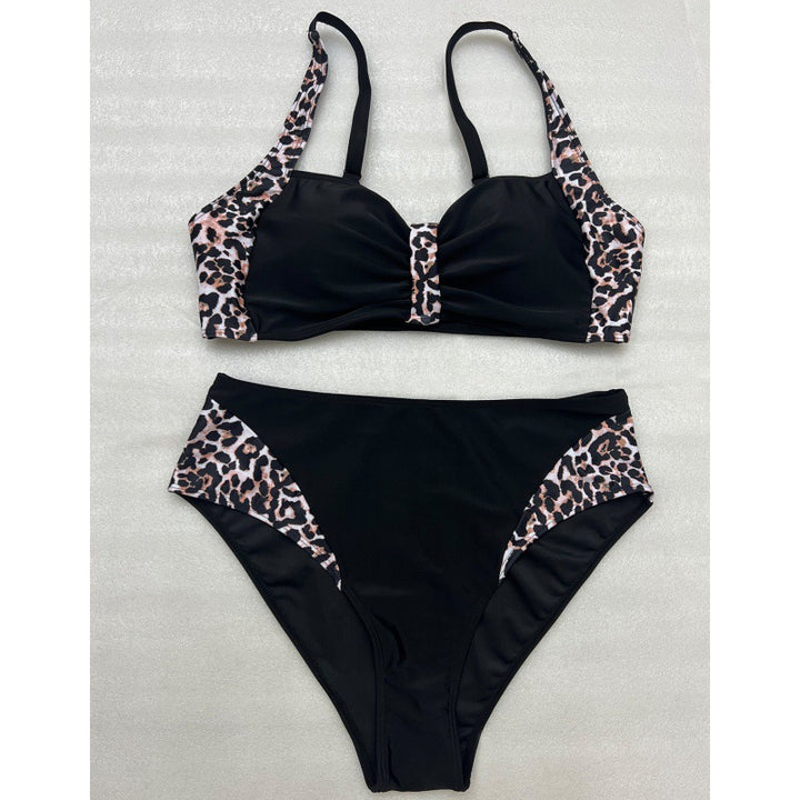 Damen Hochgeschneiderter Bikini mit Leo-Muster Echo Archiv