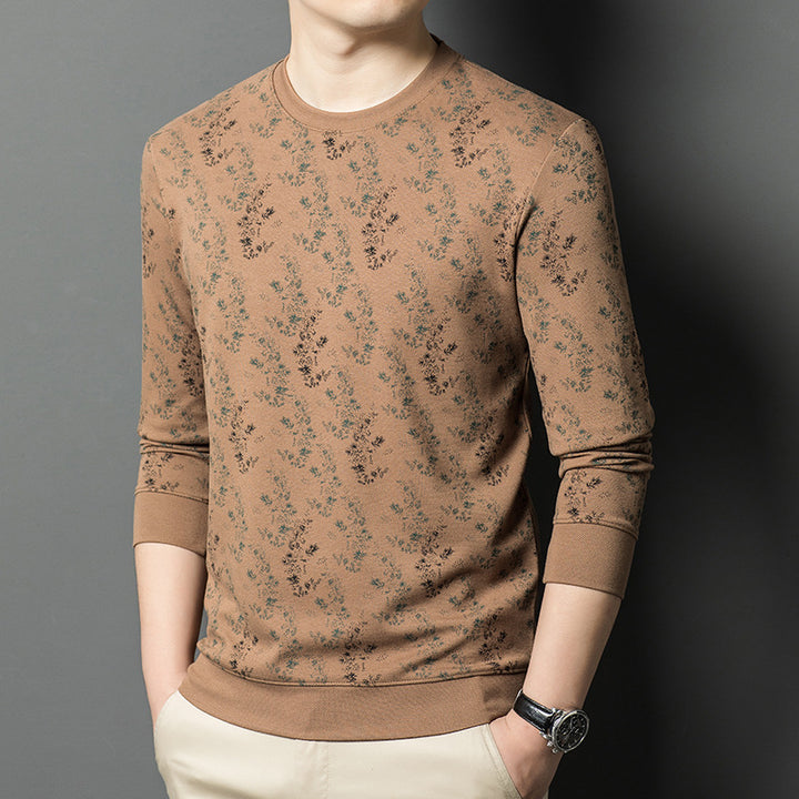 Herren stylisches Langarmshirt mit floralem Muster und hochwertigem Material Echoarchiv