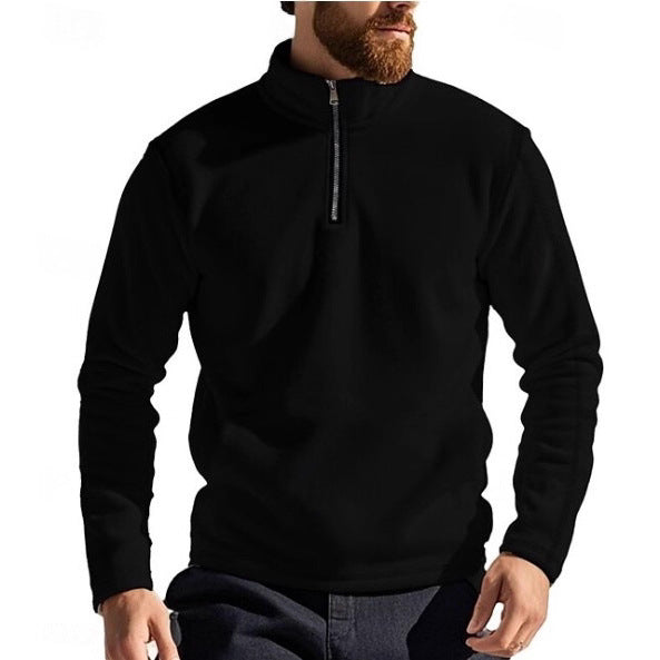 Herren Fleece Pullover mit hohem Kragen und durchgehendem Reißverschluss Echoarchiv