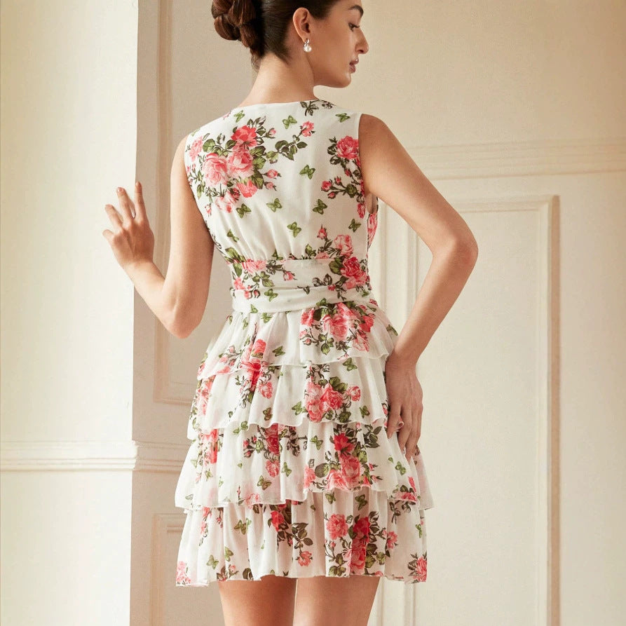 Damen Sommerliches Kleid mit Rüschen und floralem Muster Echo Archiv