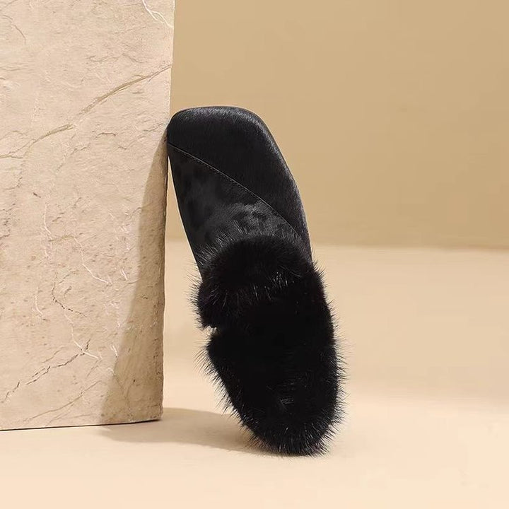 Damen Elegante Mokassins mit Fellbesatz Echo Archiv