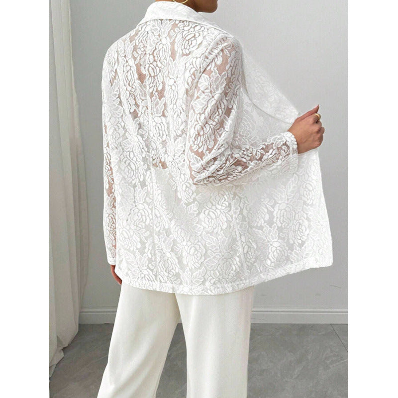Damen Spitzenblazer mit elegantem Schalkragen Echo Archiv