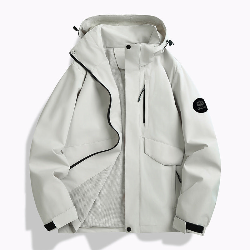 Herren Wetterfeste Softshell‑Jacke mit Mesh‑Futter, verstellbarer Kapuze und abdeckbarer Reißverschlussleiste Echo Archiv