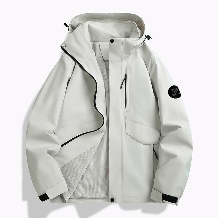 Herren Wetterfeste Softshell‑Jacke mit Mesh‑Futter, verstellbarer Kapuze und abdeckbarer Reißverschlussleiste Echo Archiv