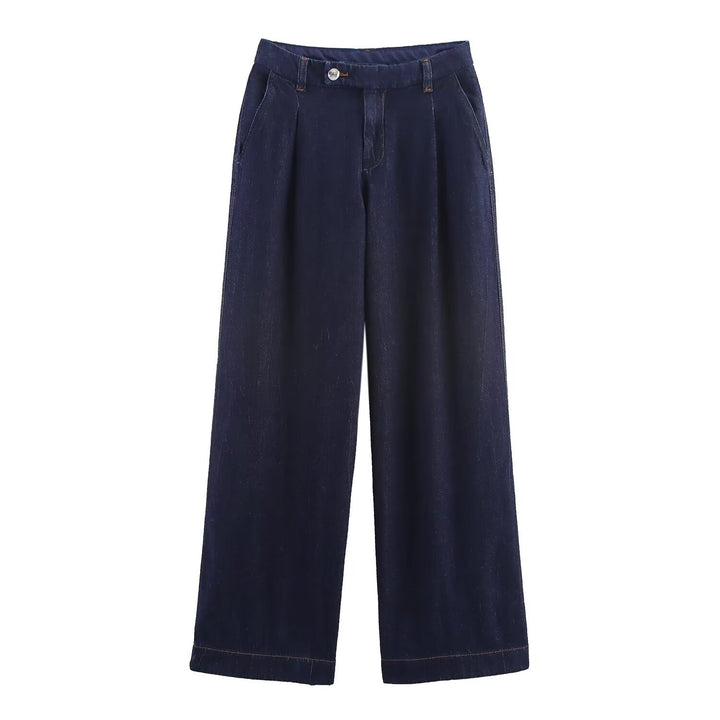 Damen weite Jeanshose mit eleganter Taillierung und seitlichen Eingrifftaschen Echo Archiv