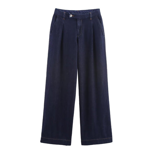 Damen weite Jeanshose mit eleganter Taillierung und seitlichen Eingrifftaschen Echo Archiv