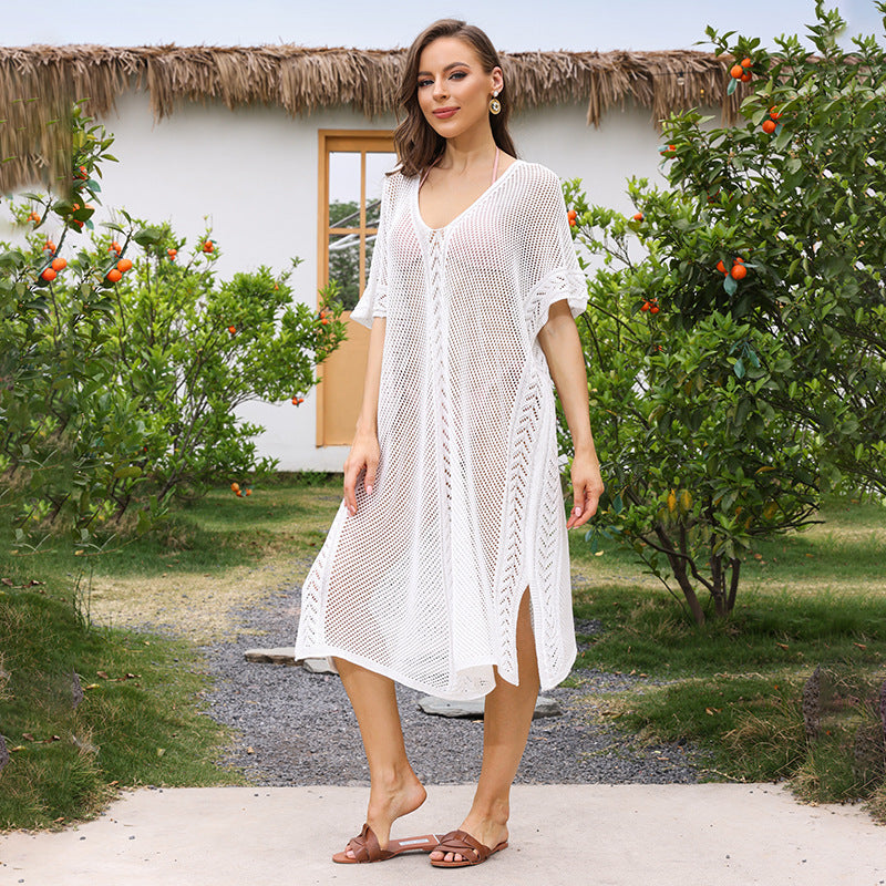 Damen eleganter durchsichtiger Häkel-Strandüberwurf Echo Archiv