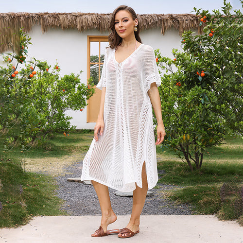 Damen eleganter durchsichtiger Häkel-Strandüberwurf Echo Archiv