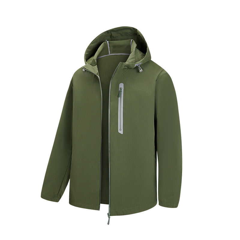 Herren Atmungsaktive Softshell-Kapuzenjacke mit wasserdichter Brusttasche und elastischem Saum Echo Archiv