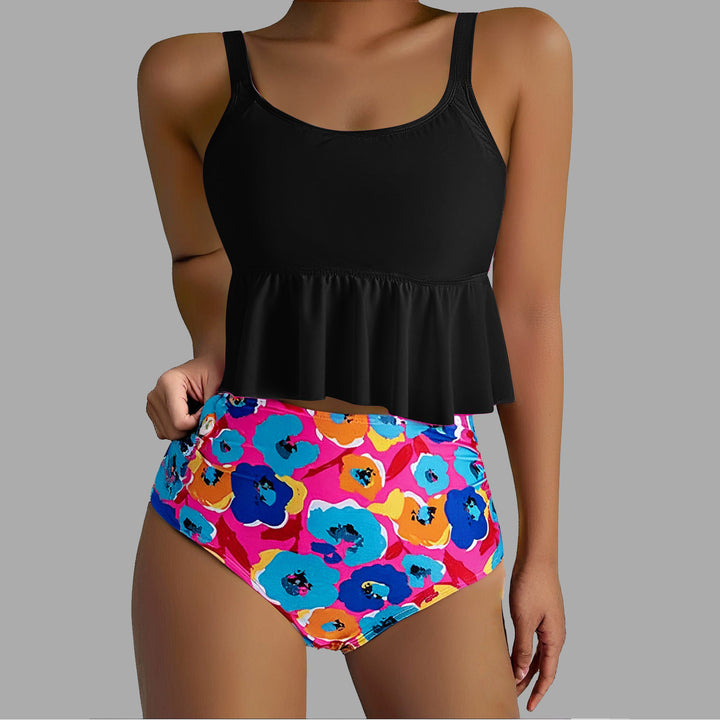 Damen Tankini-Set mit floralen Akzenten und Rüschen Echo Archiv