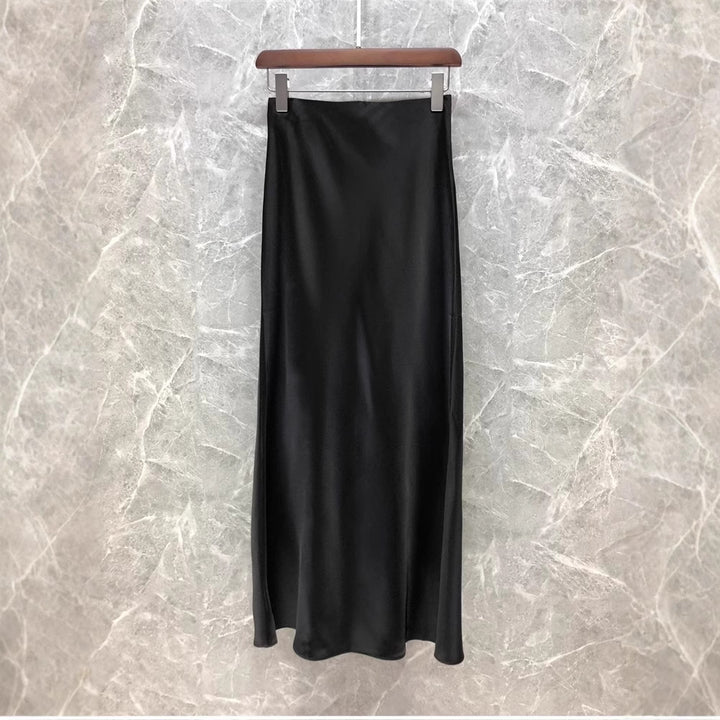 Damen Eleganter Midi-Rock aus hochwertigem Satin Echoarchiv
