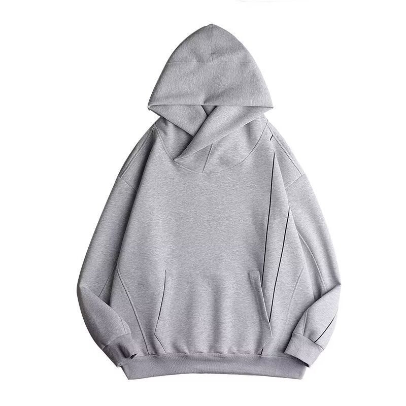 Herren futuristischer Hoodie mit hohem Kragen und praktischen Taschen Echoarchiv